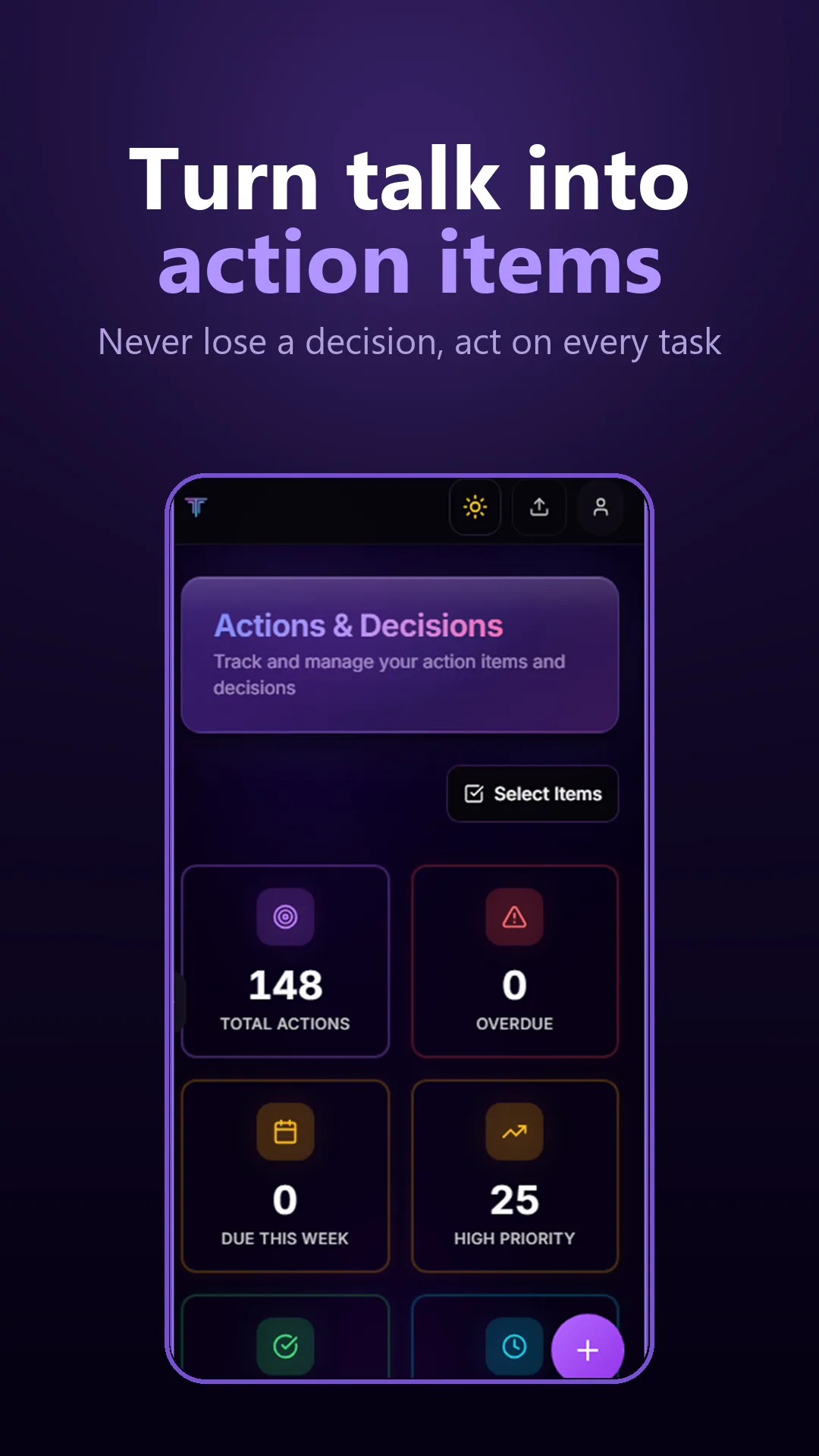 TranscriptAI actions and decisions tracker turning talk into tasks